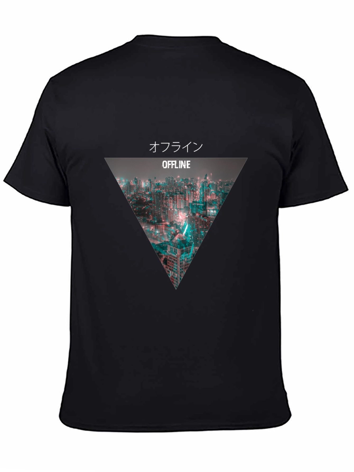 Offline Cityscape Graphic Tee - Modern Black T-Shirt