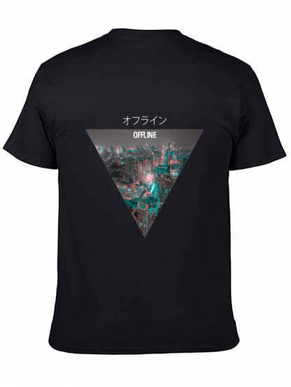 Offline Cityscape Graphic Tee - Modern Black T-Shirt