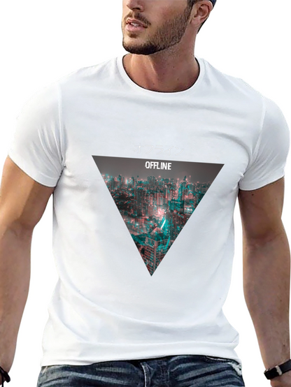 Offline Cityscape Graphic Tee - Modern Black T-Shirt