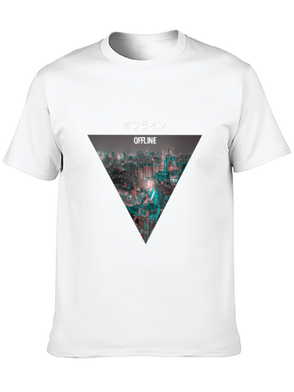 Offline Cityscape Graphic Tee - Modern Black T-Shirt