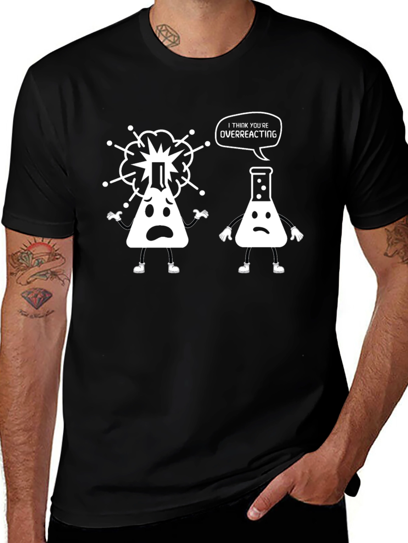 Funny Science T-Shirt - Overreacting Flasks