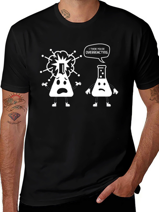 Funny Science T-Shirt - Overreacting Flasks