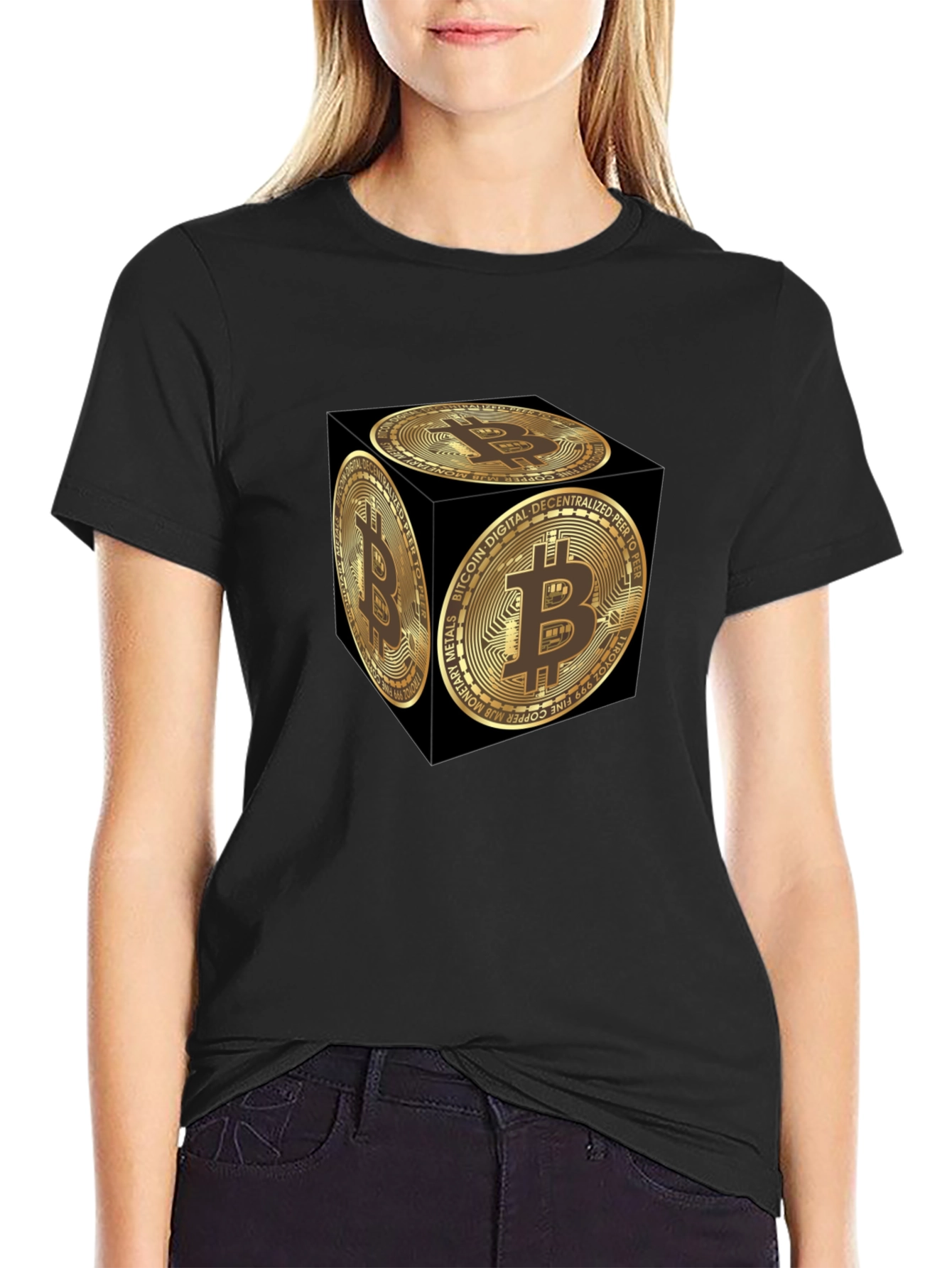Bitcoin Cube Graphic Tee - Crypto Currency Fashion