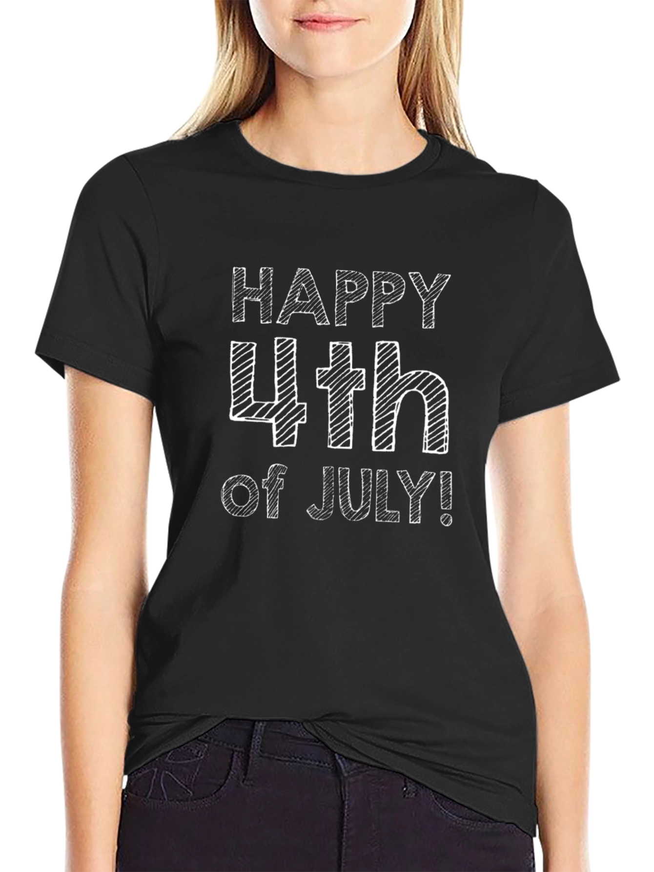 Happy 4th of July Graphic Tee - Black