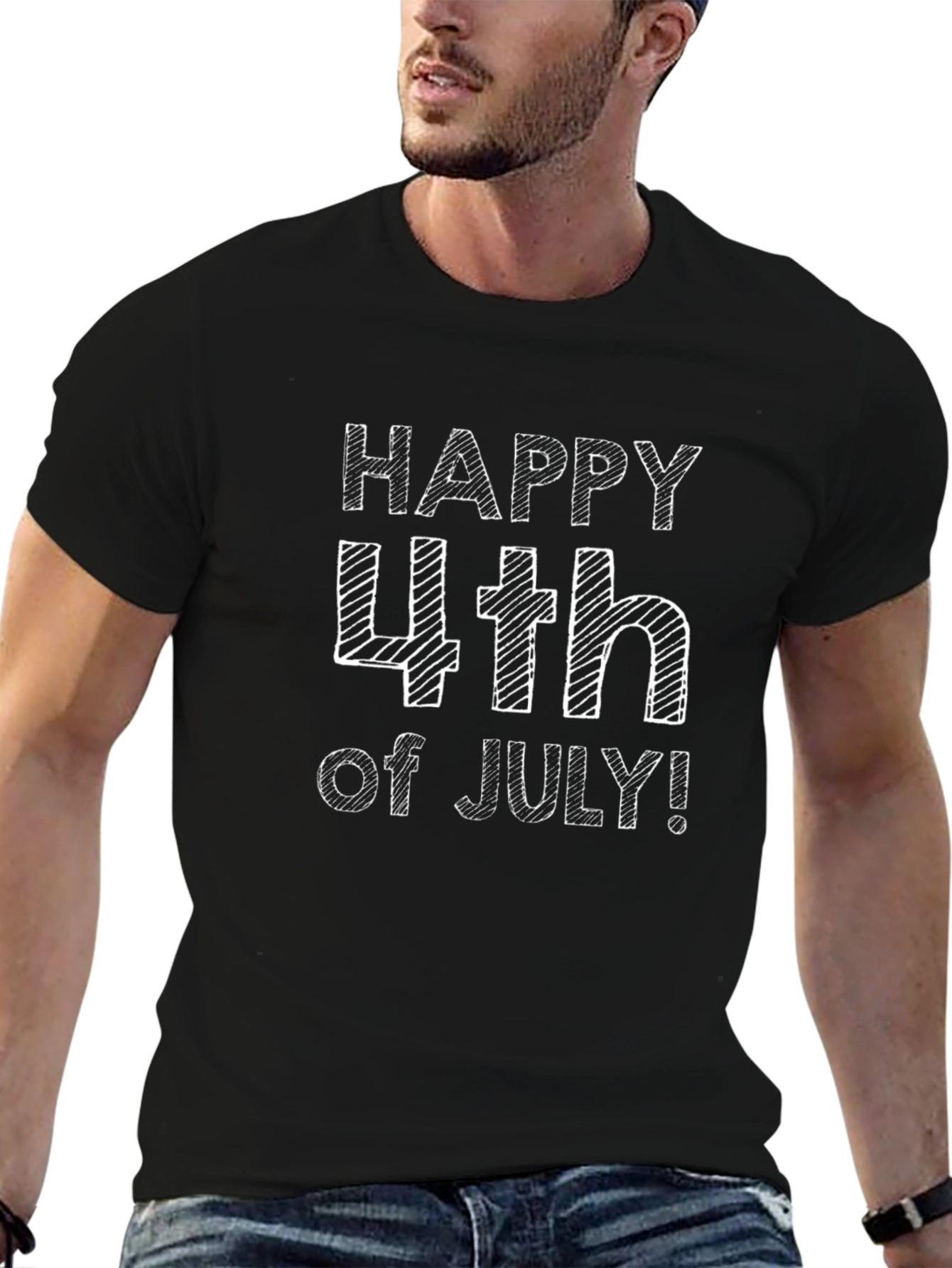 Happy 4th of July Graphic Tee - Black