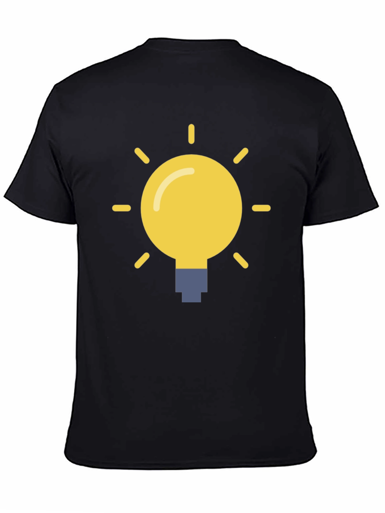 Idea Lightbulb Graphic Tee - Black Cotton T-Shirt