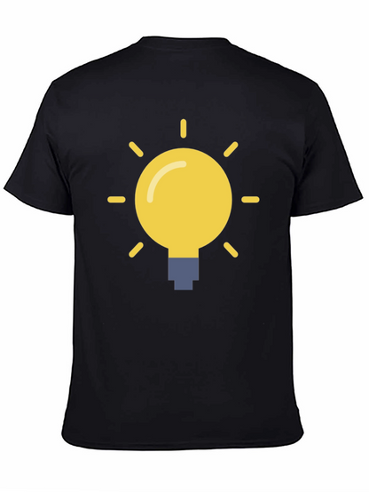 Idea Lightbulb Graphic Tee - Black Cotton T-Shirt