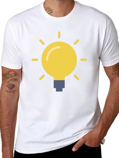 Idea Lightbulb Graphic Tee - Black Cotton T-Shirt