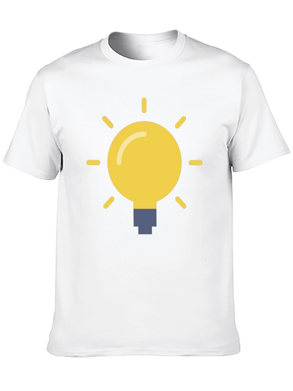 Idea Lightbulb Graphic Tee - Black Cotton T-Shirt