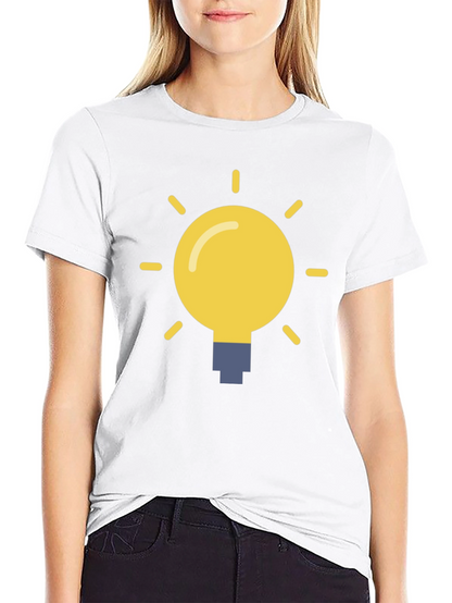 Idea Lightbulb Graphic Tee - Black Cotton T-Shirt