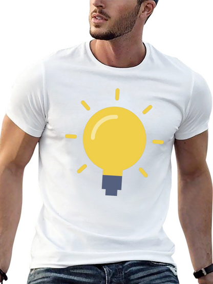 Idea Lightbulb Graphic Tee - Black Cotton T-Shirt