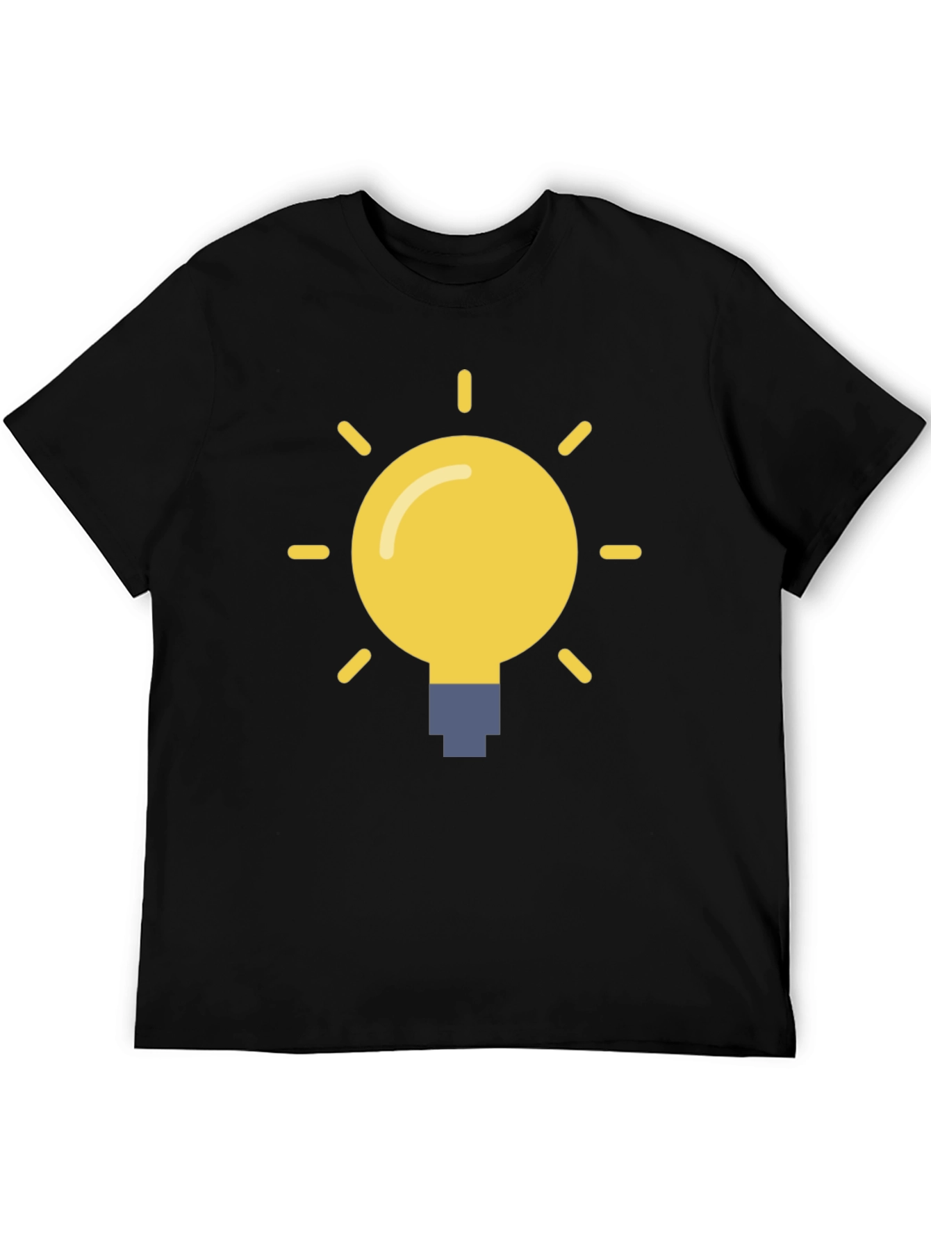 Idea Lightbulb Graphic Tee - Black Cotton T-Shirt