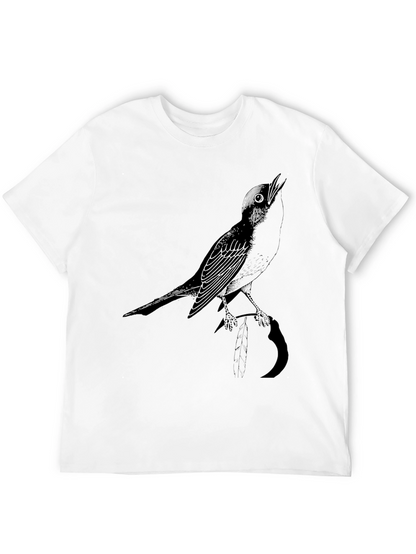 Bird Graphic Black Tee - Stylish Mens Casual Wear