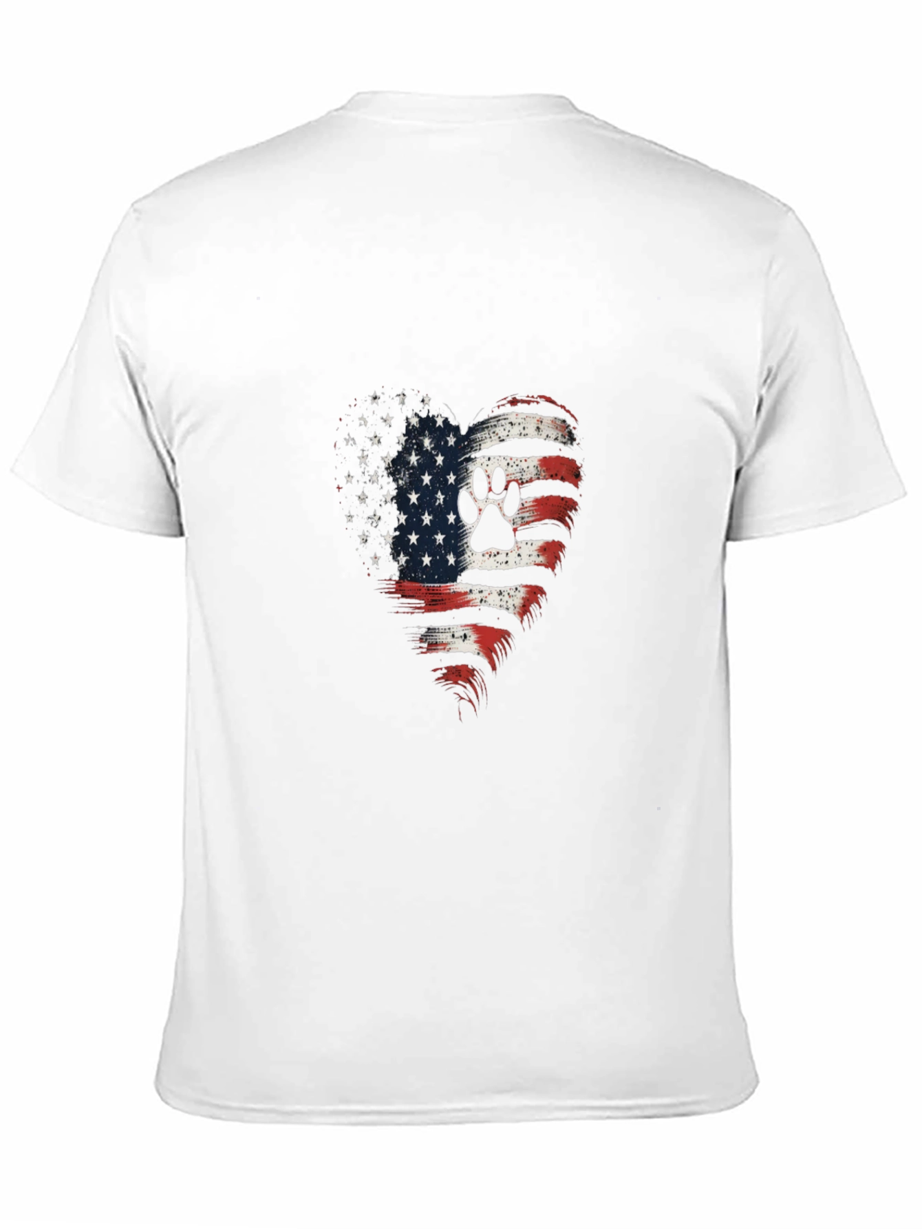 Patriotic Paw Print Heart T-Shirt