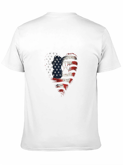 Patriotic Paw Print Heart T-Shirt