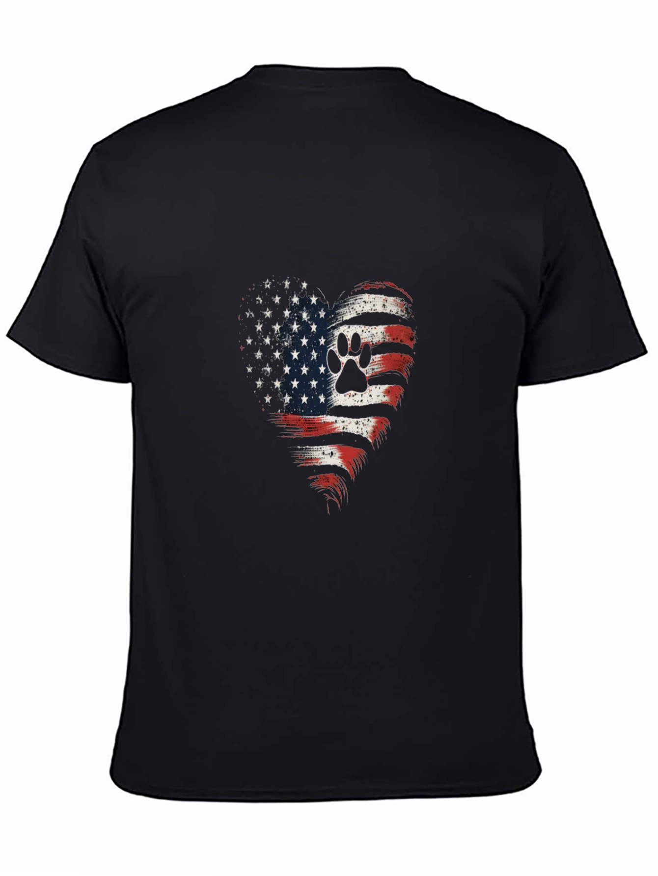 Patriotic Paw Print Heart T-Shirt