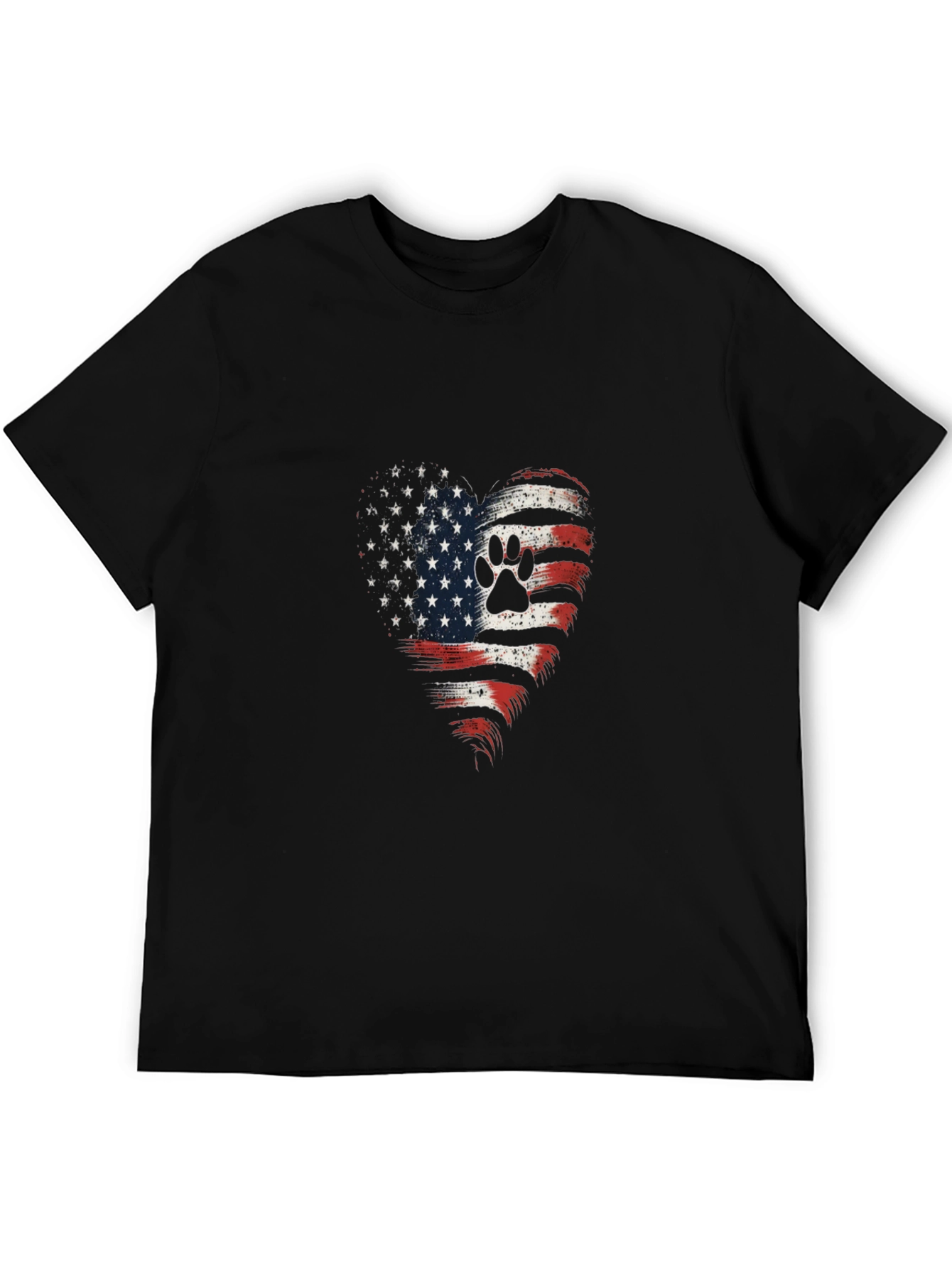 Patriotic Paw Print Heart T-Shirt