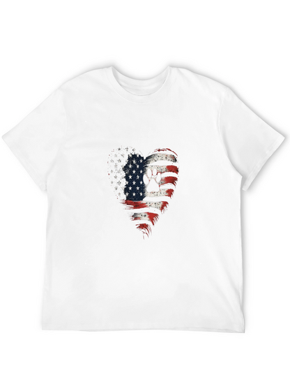 Patriotic Paw Print Heart T-Shirt