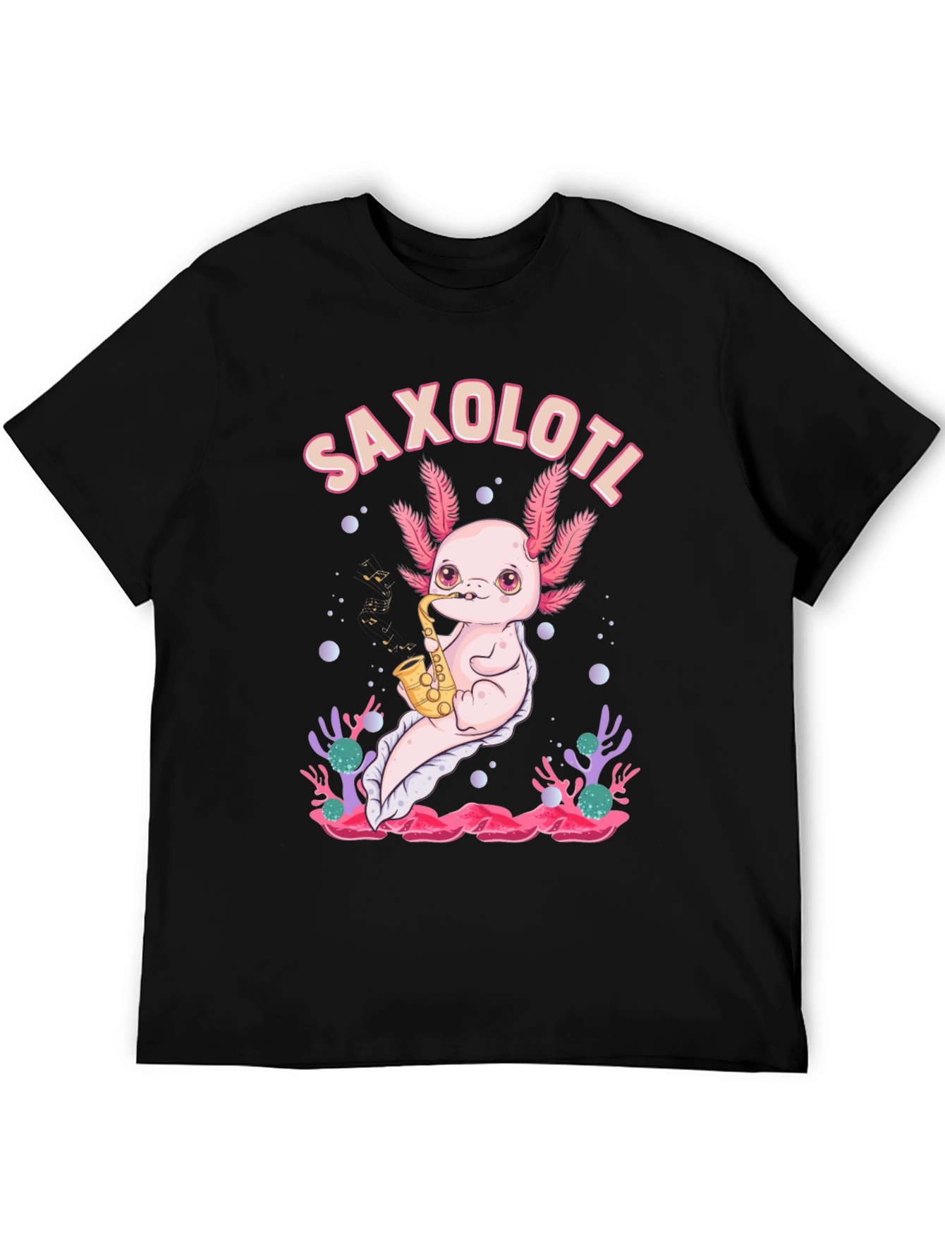 Saxolotl T-Shirt - Axolotl Saxophone Musician Tee