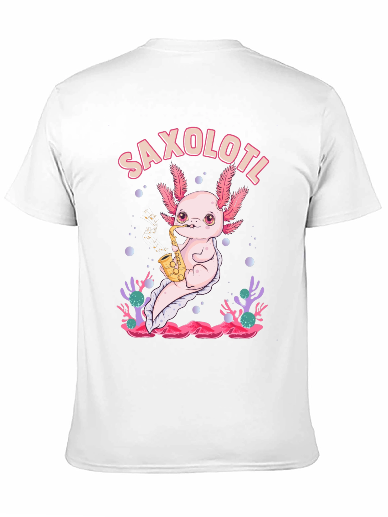 Saxolotl T-Shirt - Axolotl Saxophone Musician Tee