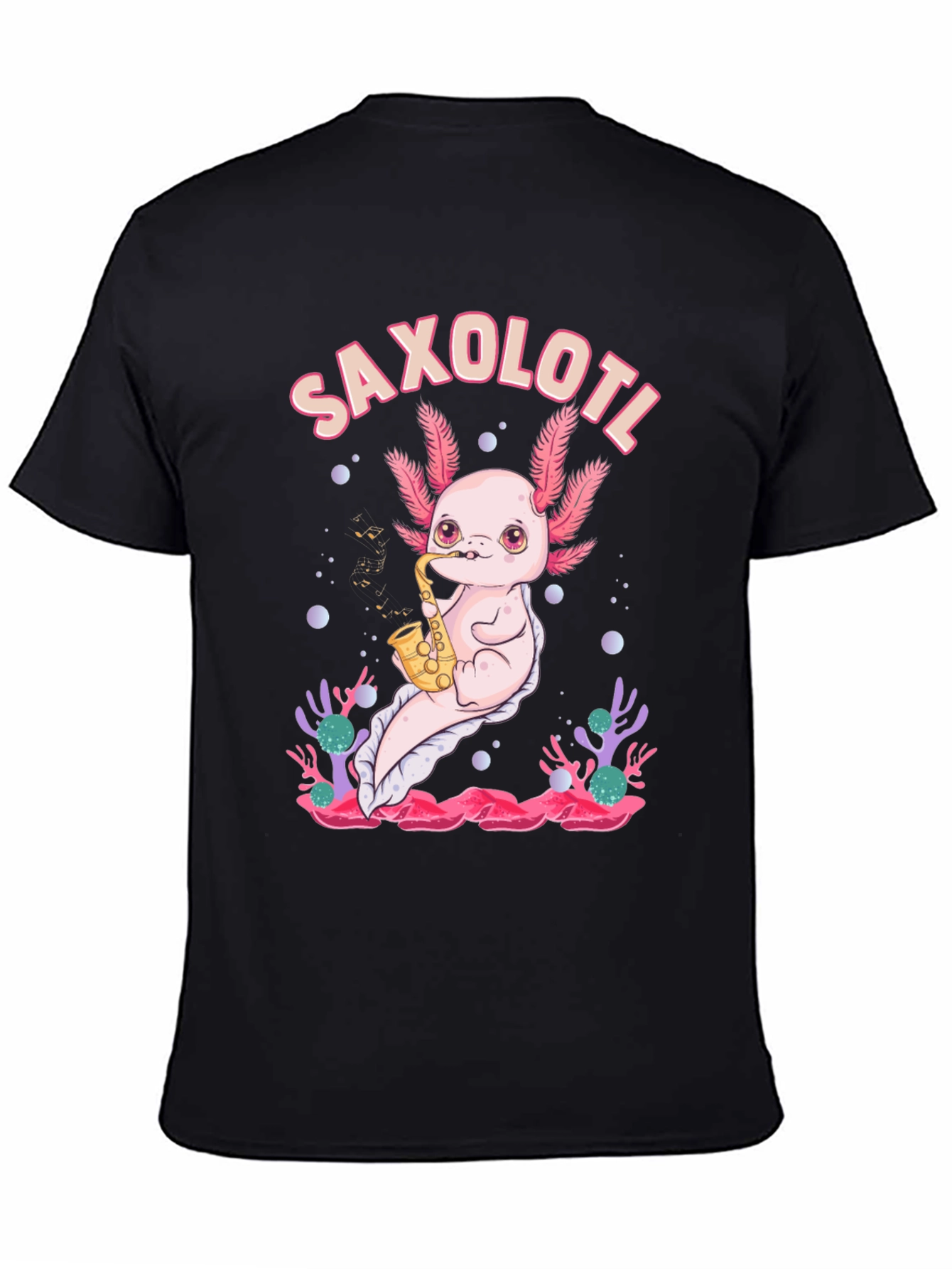 Saxolotl T-Shirt - Axolotl Saxophone Musician Tee