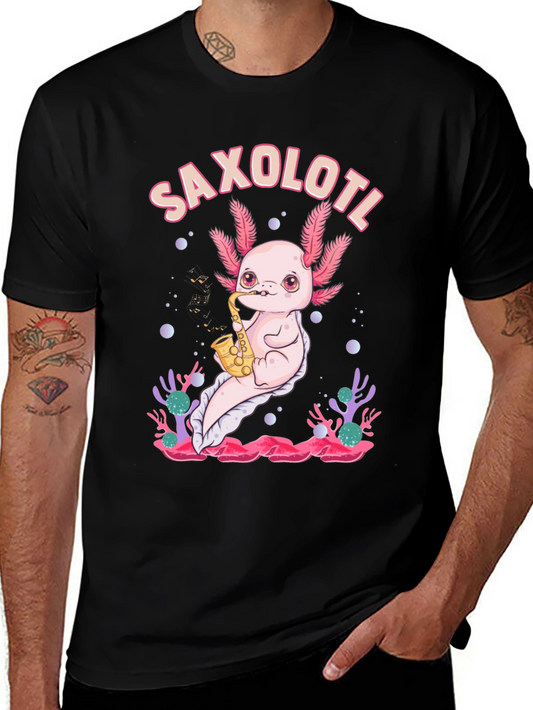 Saxolotl T-Shirt - Axolotl Saxophone Musician Tee