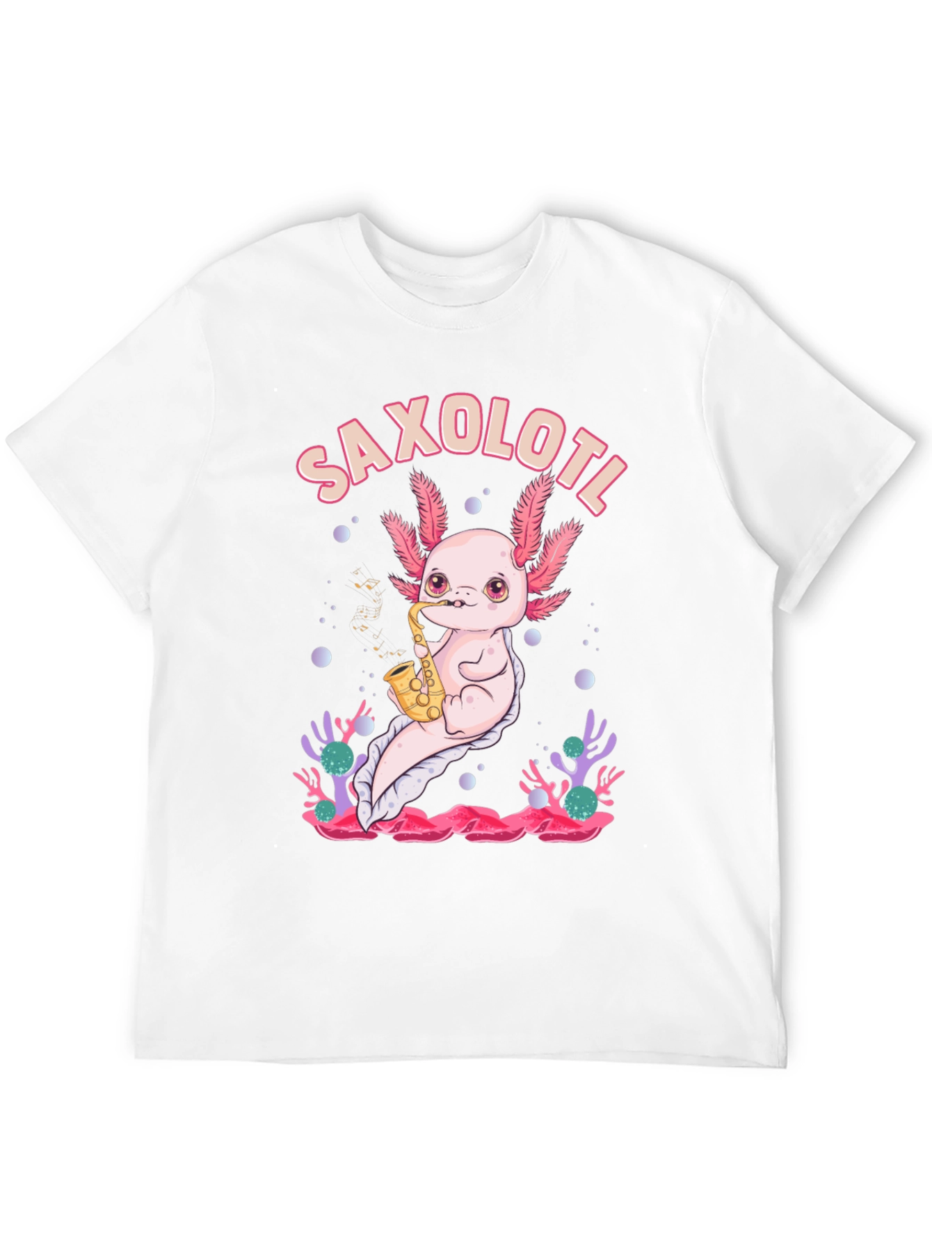 Saxolotl T-Shirt - Axolotl Saxophone Musician Tee