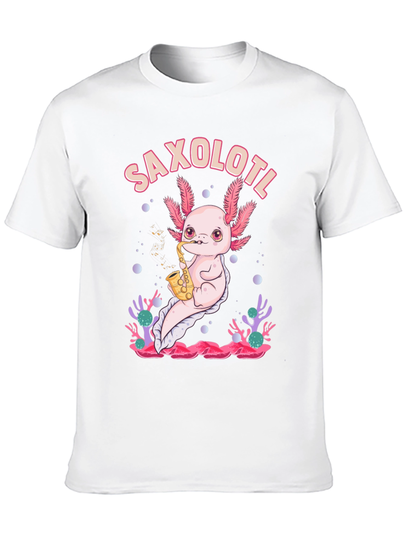Saxolotl T-Shirt - Axolotl Saxophone Musician Tee