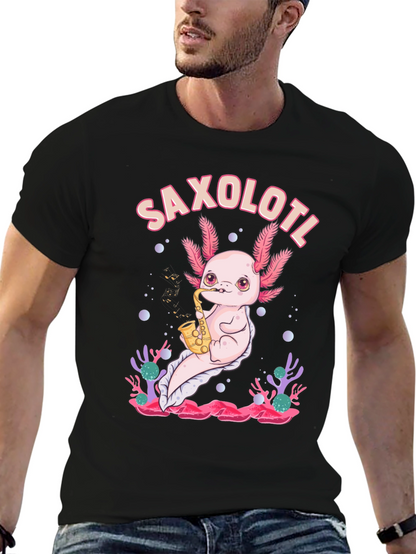 Saxolotl T-Shirt - Axolotl Saxophone Musician Tee