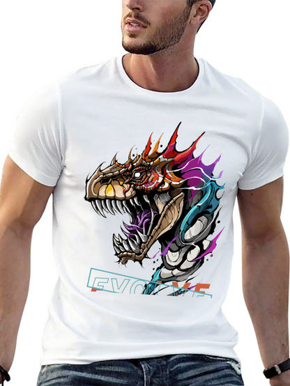 Evolve Dragon Graphic Tee - Black Cotton T-Shirt