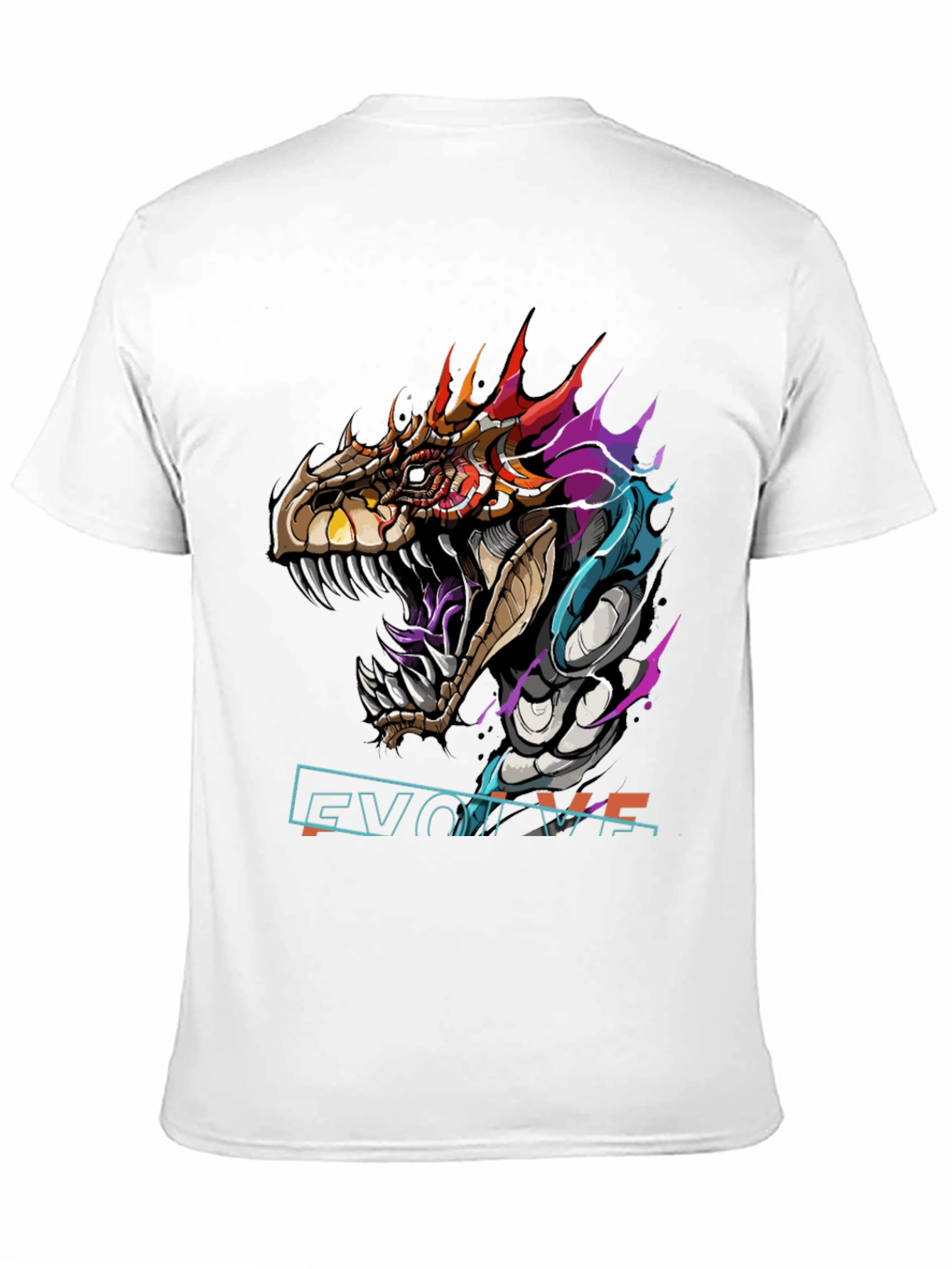 Evolve Dragon Graphic Tee - Black Cotton T-Shirt