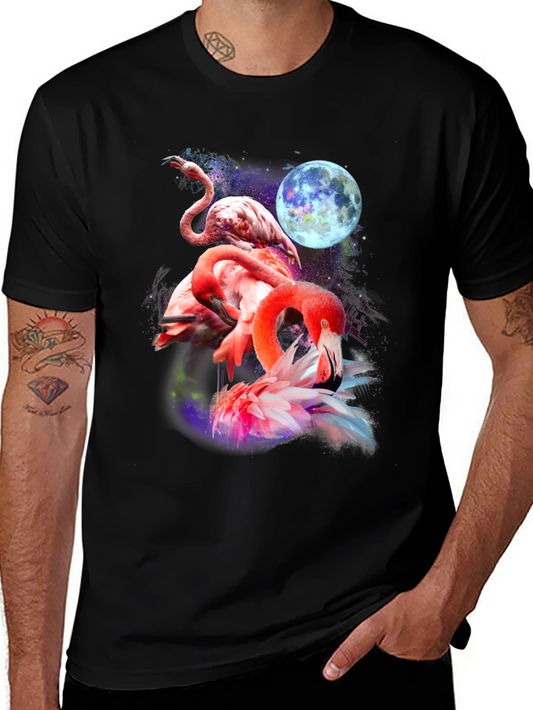 Flamingo Moon Graphic T-Shirt - Unique & Stylish