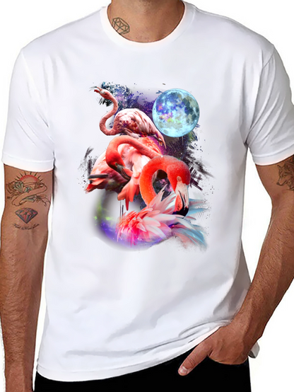 Flamingo Moon Graphic T-Shirt - Unique & Stylish
