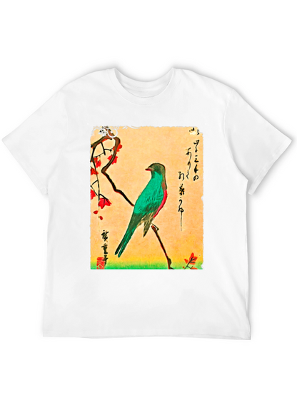 Bird Art T-Shirt: Japanese Ukiyo-e Style