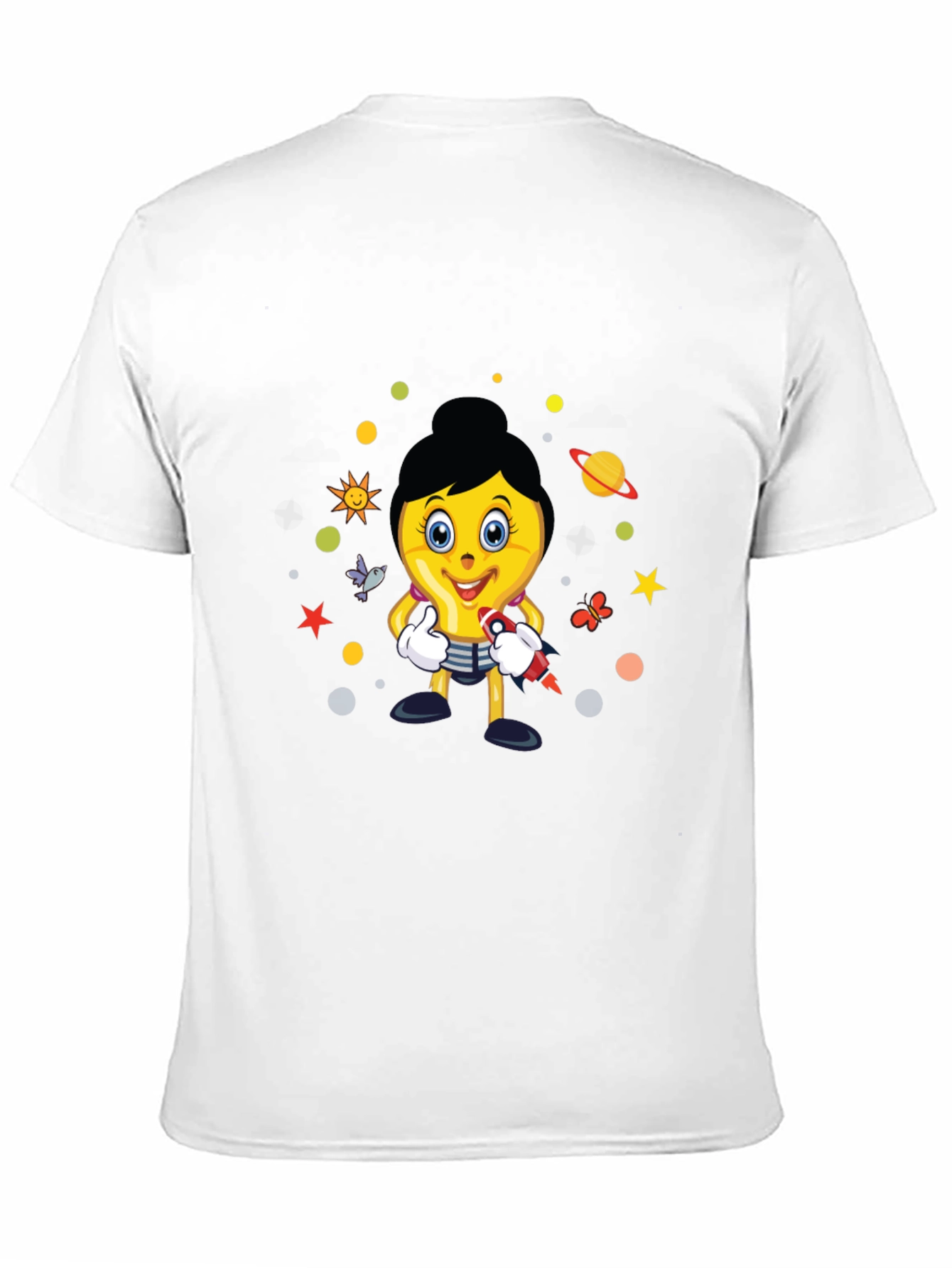 Fun Graphic Print Tee - Black Cotton Blend