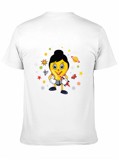 Fun Graphic Print Tee - Black Cotton Blend