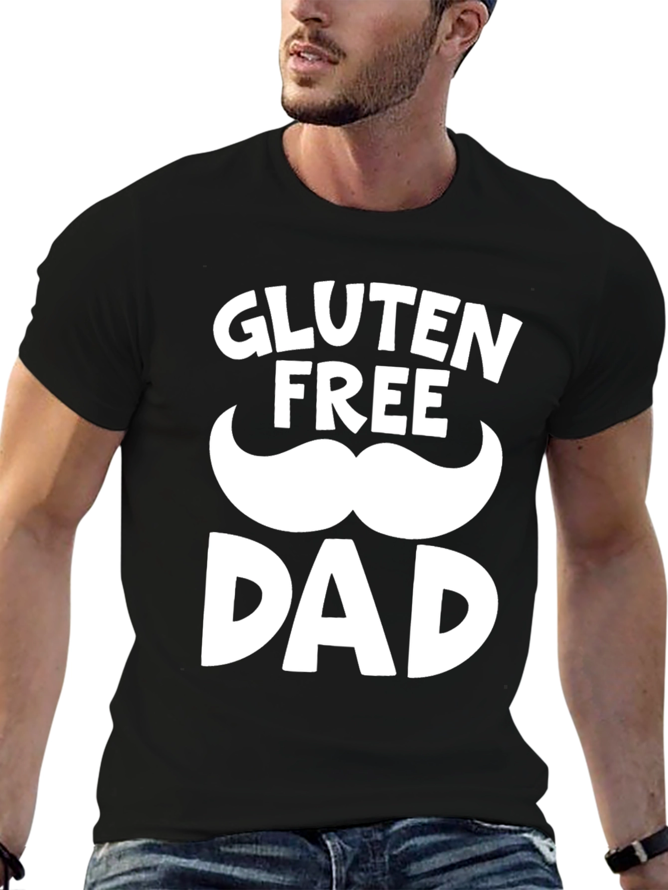 Gluten Free Dad Black Graphic T-Shirt