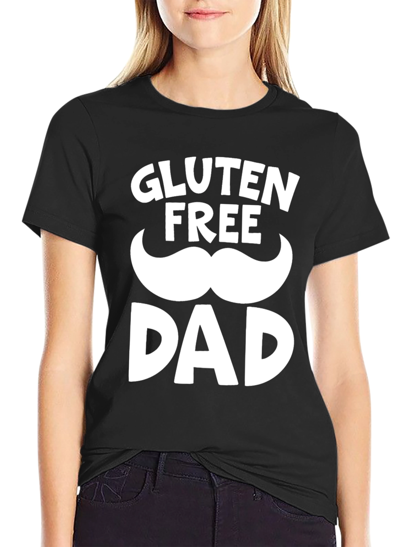 Gluten Free Dad Black Graphic T-Shirt