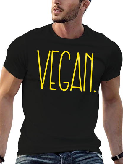 Vegan Graphic Tee - Black Cotton T-Shirt