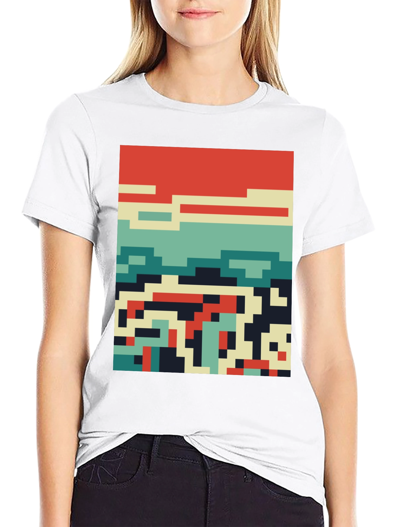 Retro Pixel Art Tee - Cool Graphic Design Shirt