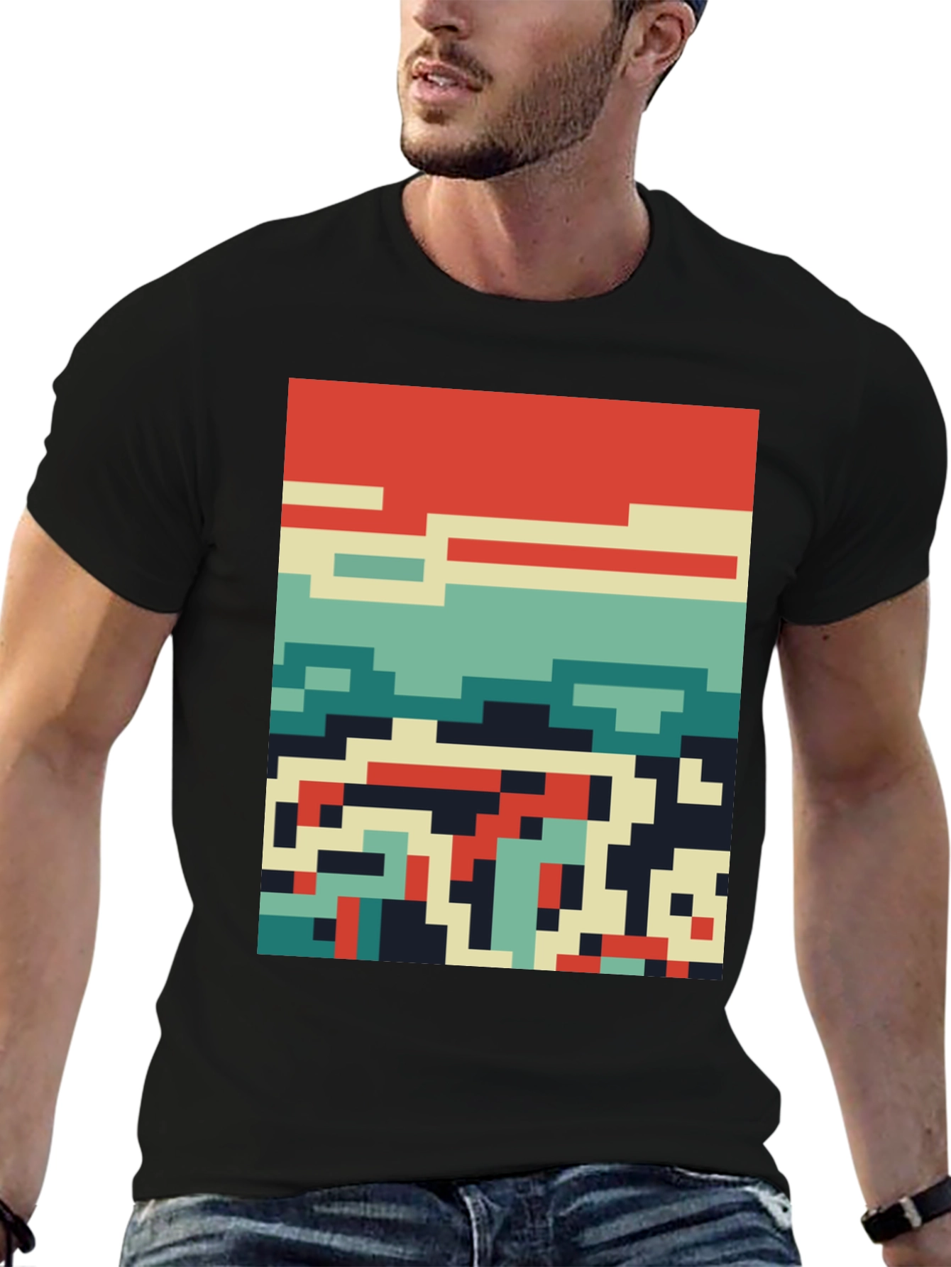 Retro Pixel Art Tee - Cool Graphic Design Shirt