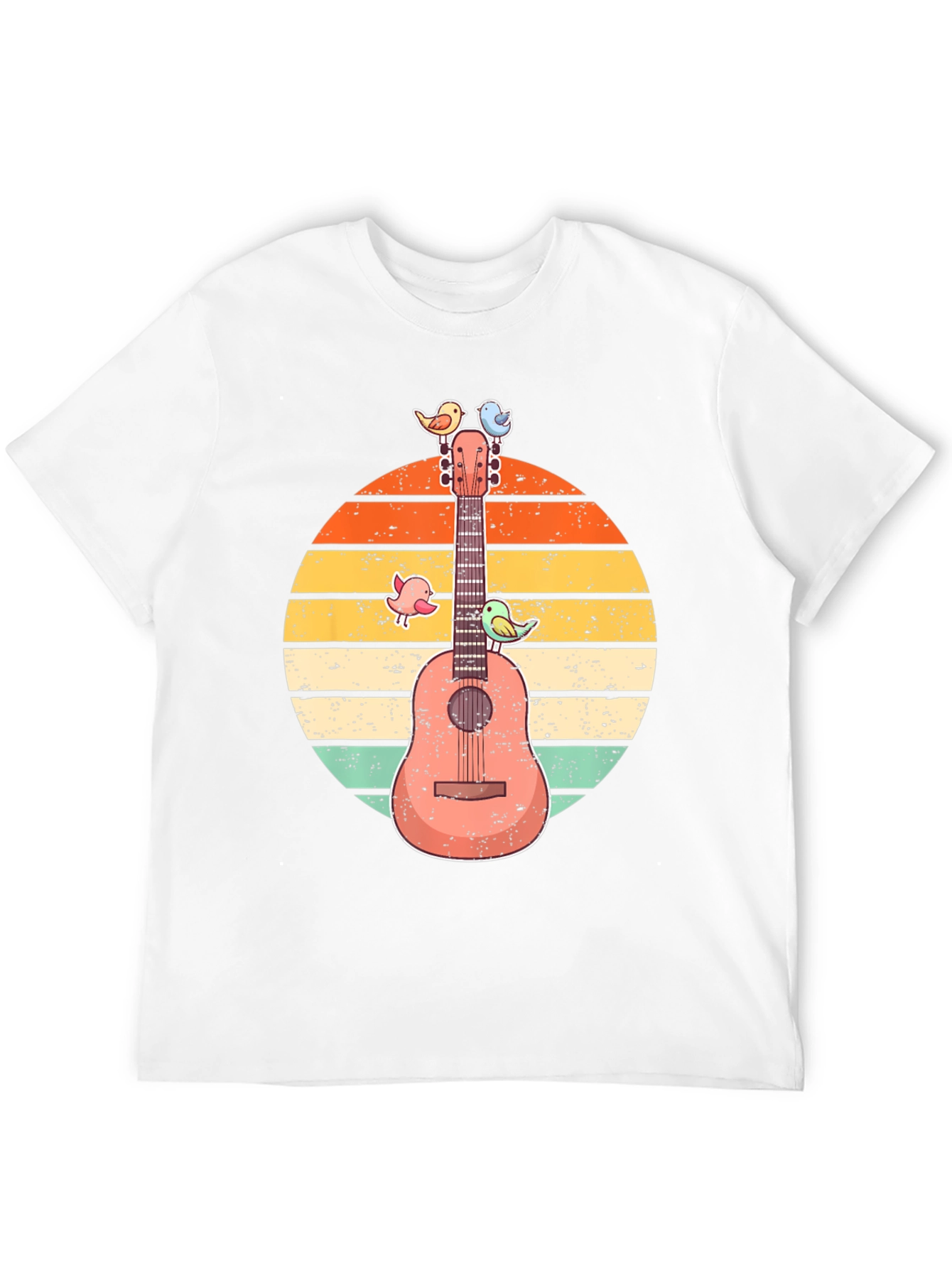 Retro Guitar & Birds Graphic Tee