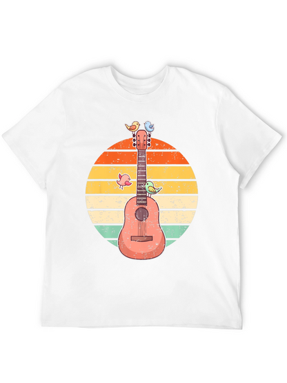 Retro Guitar & Birds Graphic Tee