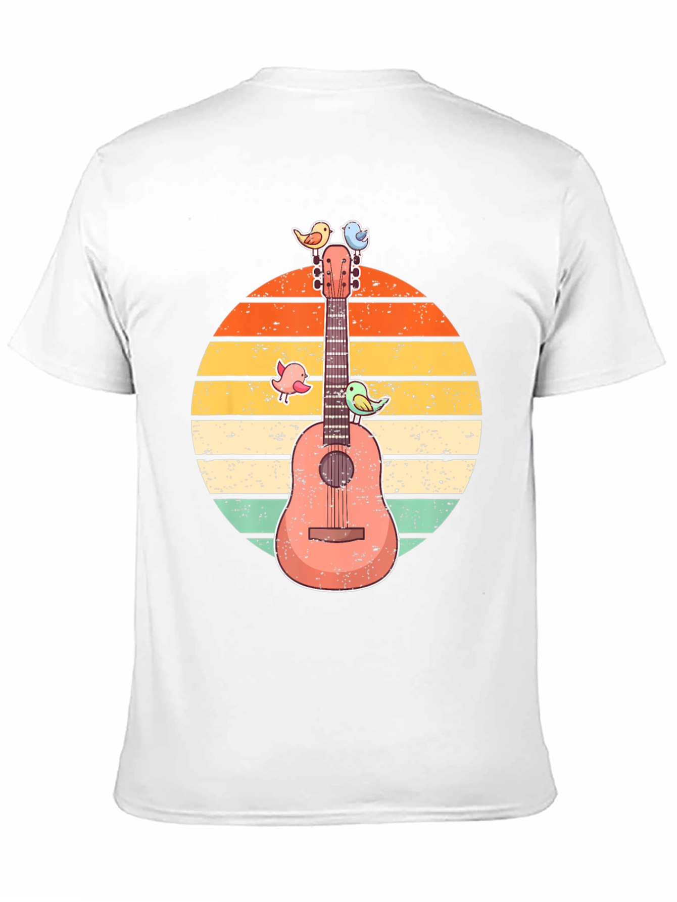 Retro Guitar & Birds Graphic Tee