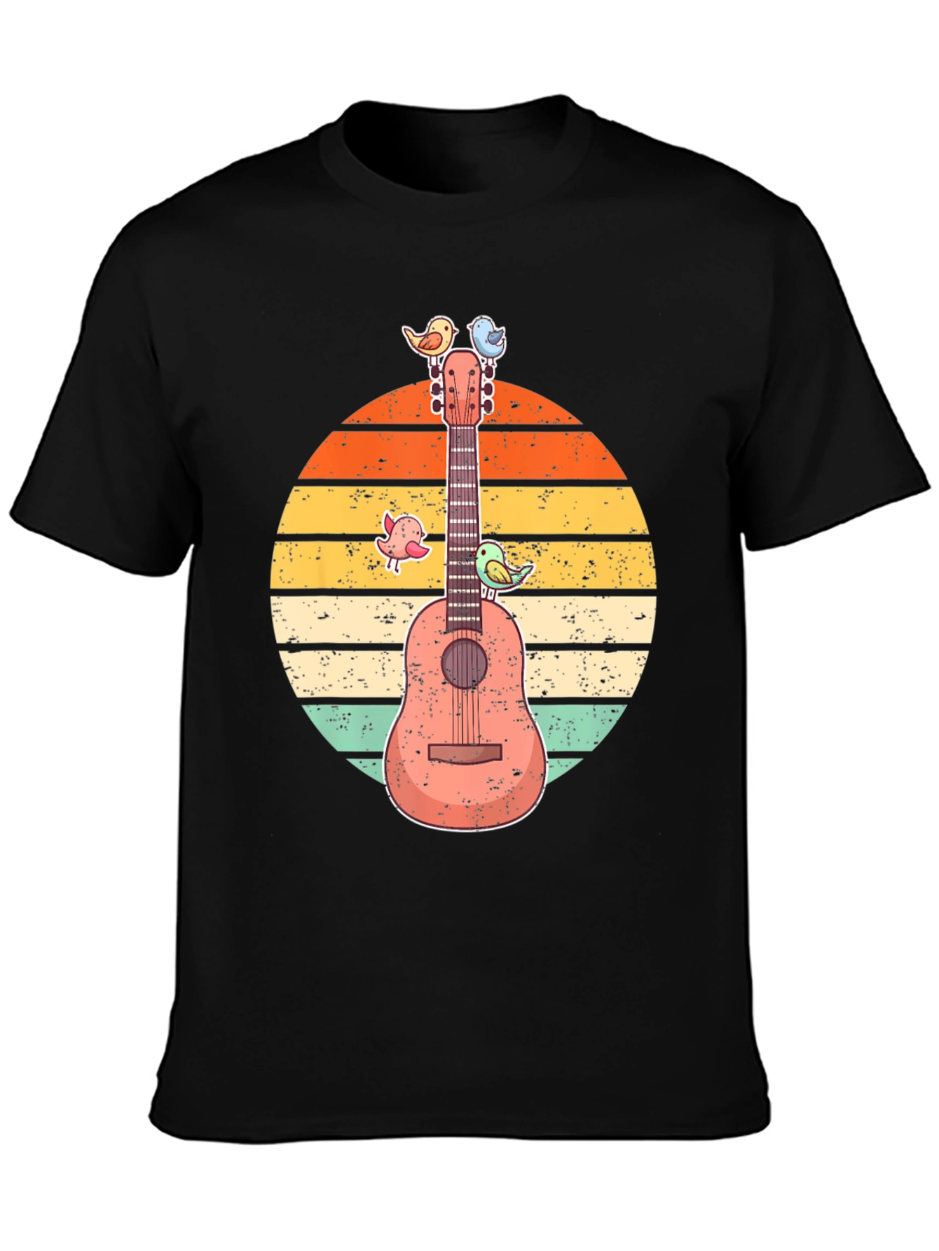 Retro Guitar & Birds Graphic Tee