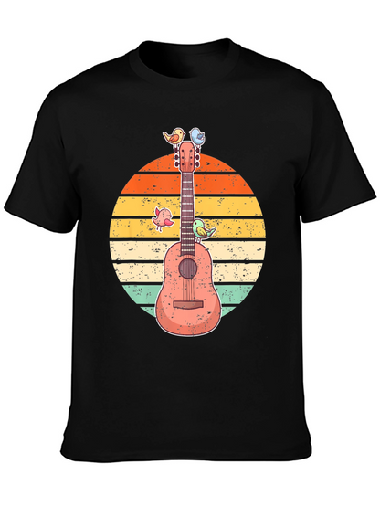 Retro Guitar & Birds Graphic Tee
