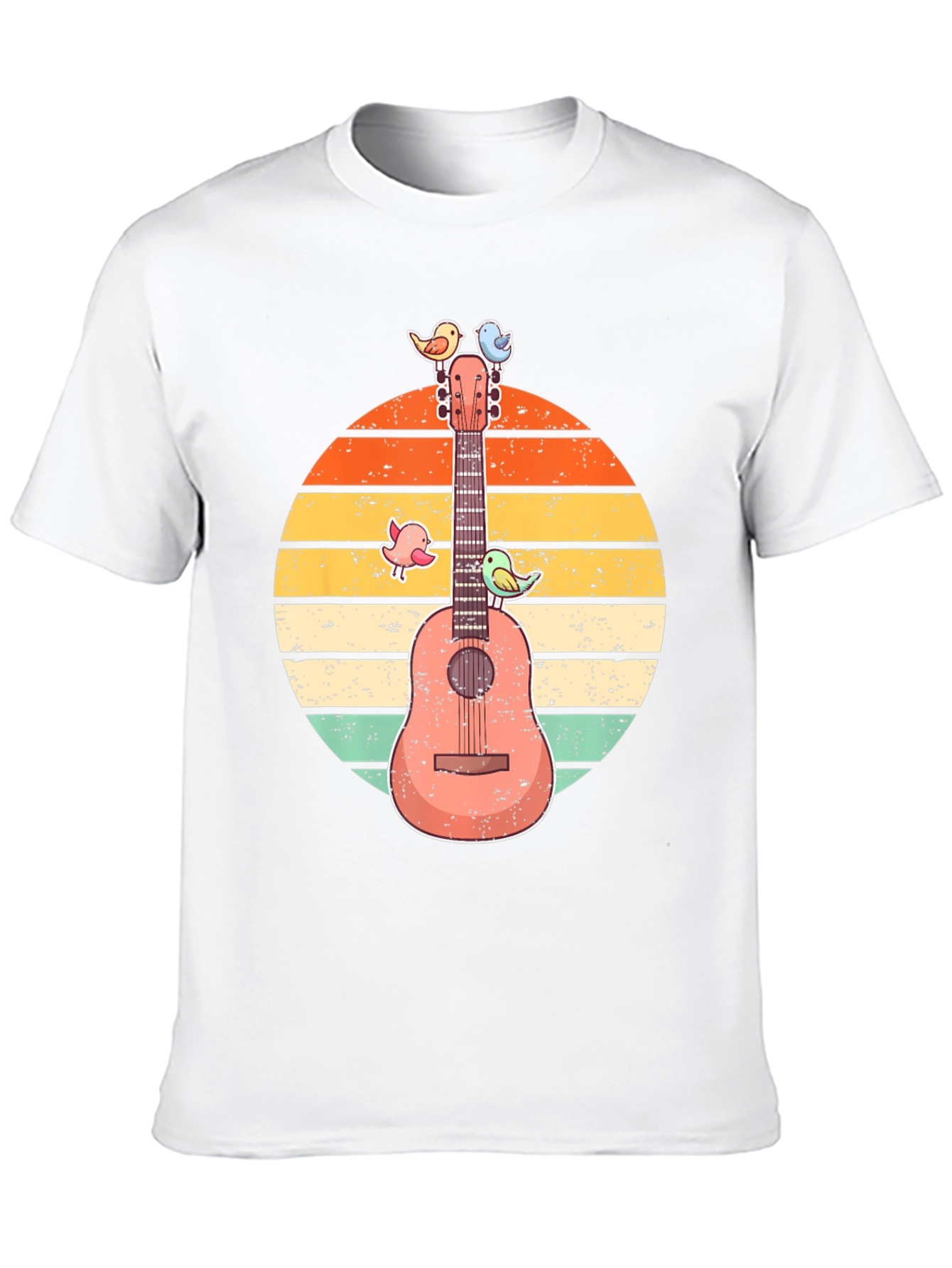 Retro Guitar & Birds Graphic Tee