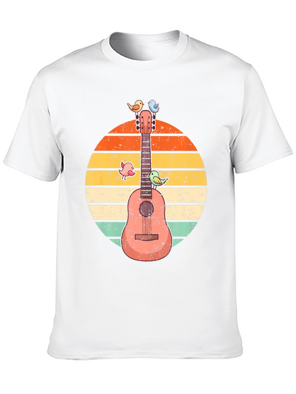 Retro Guitar & Birds Graphic Tee