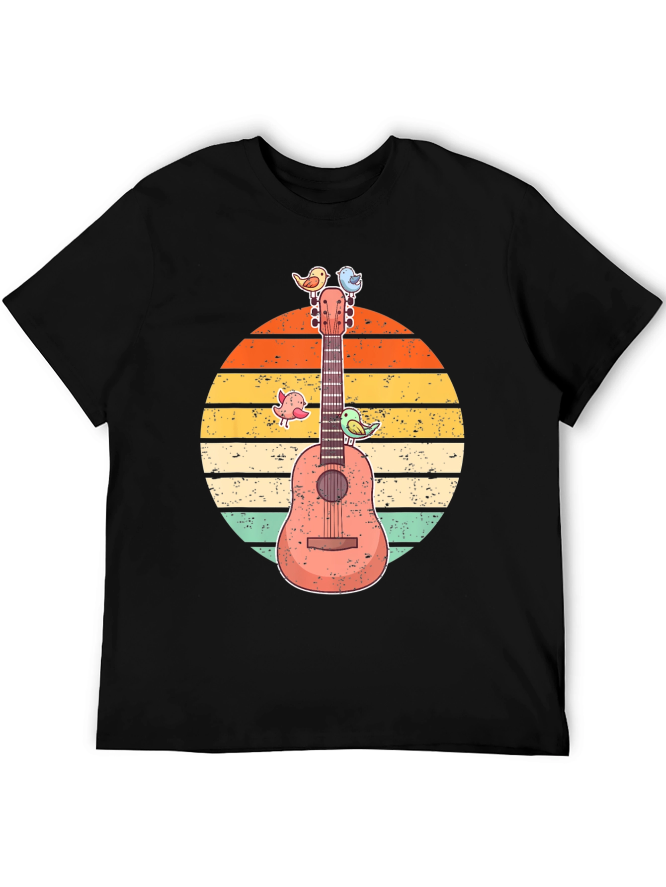 Retro Guitar & Birds Graphic Tee