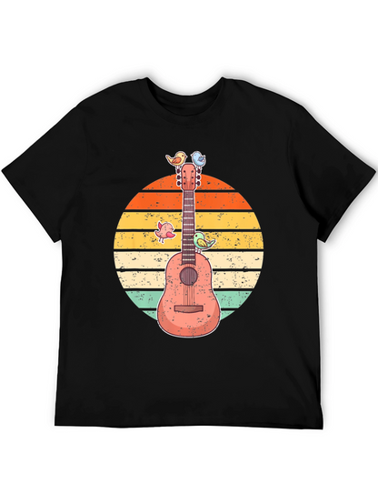 Retro Guitar & Birds Graphic Tee